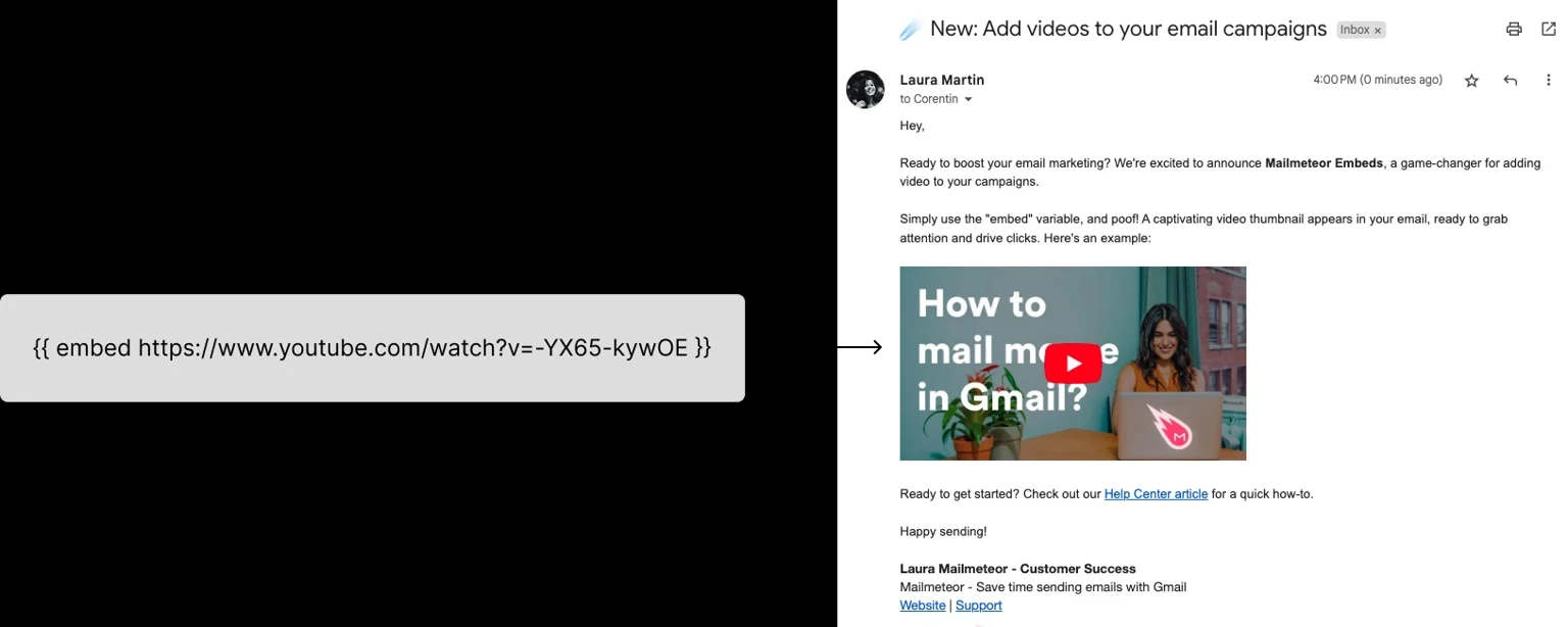 Embed video in Gmail