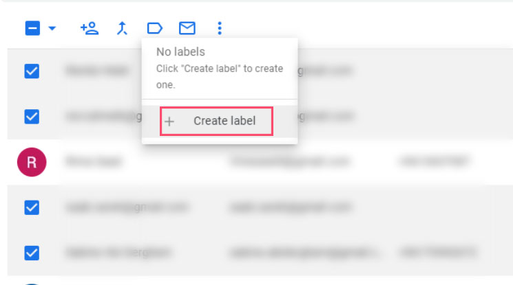Create a label for your email group in Gmail