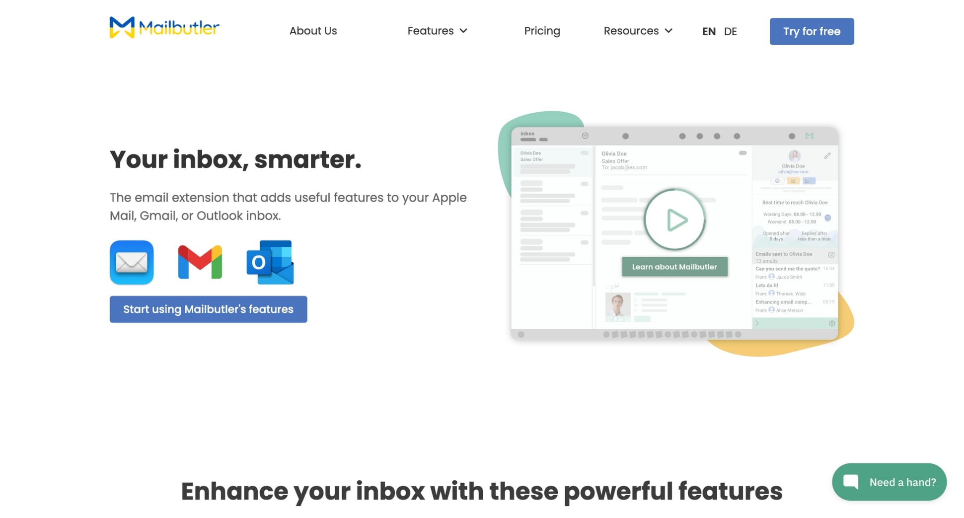 Mailbulter is a smart email assistant