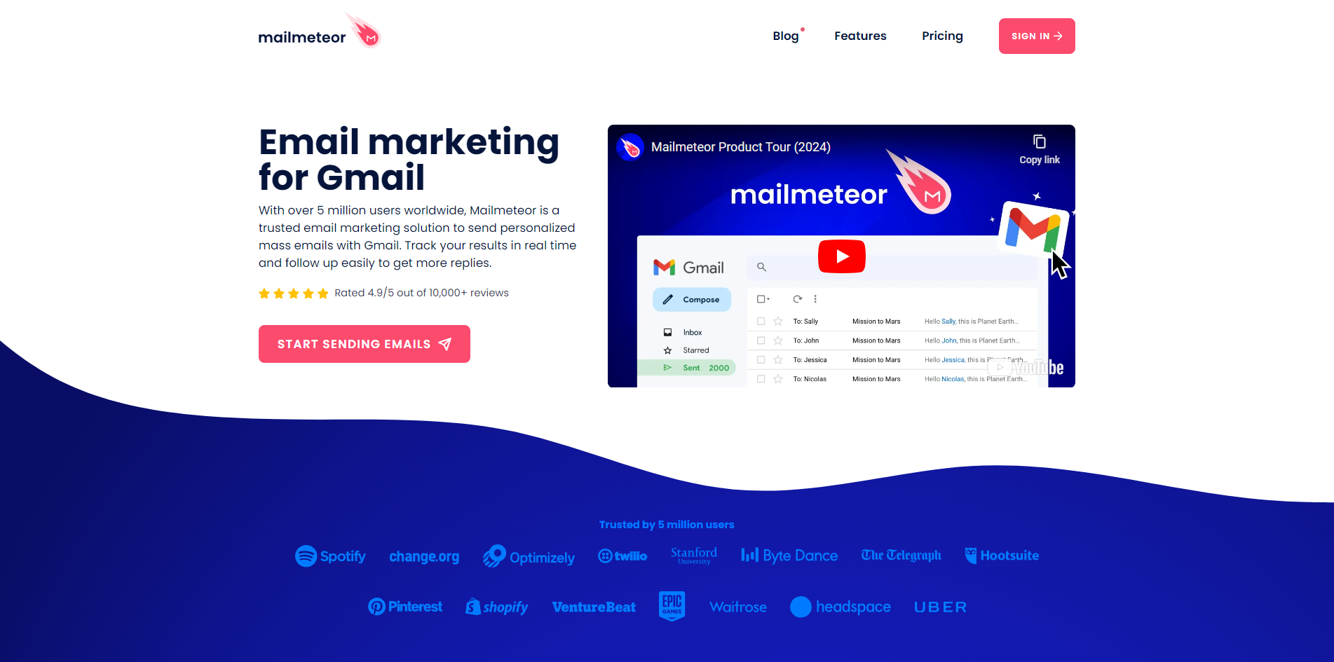 Mailmeteor homepage