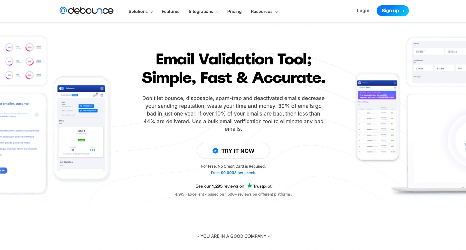DeBounce email list cleaning