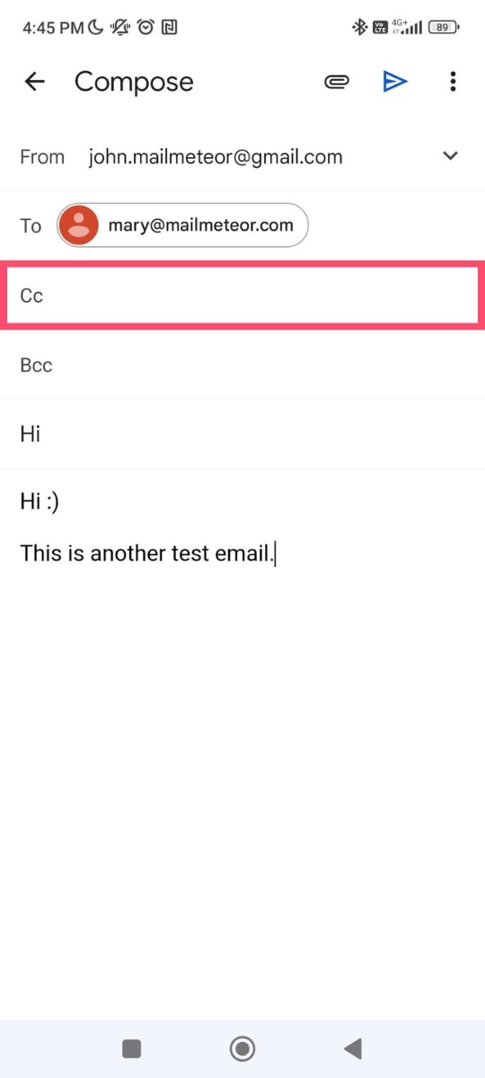 Add CC in Gmail on Android