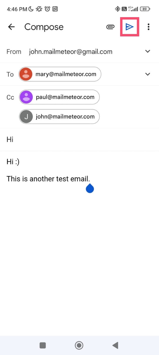 Send CC in Gmail on Android