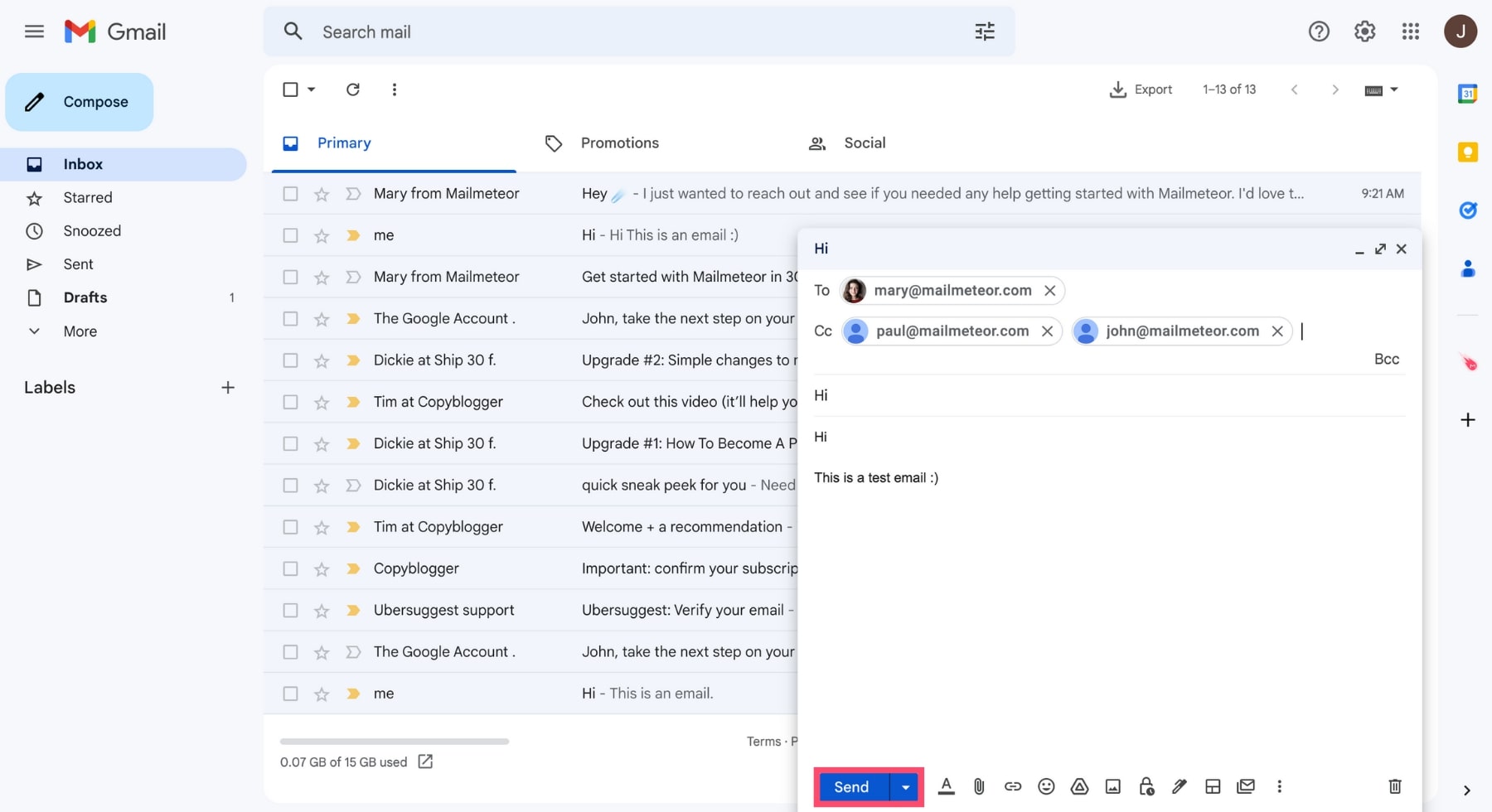 how to add cc in sent gmail