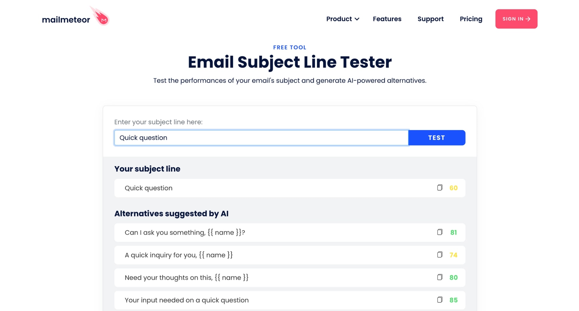 Improve your cold email subject line with this free tool