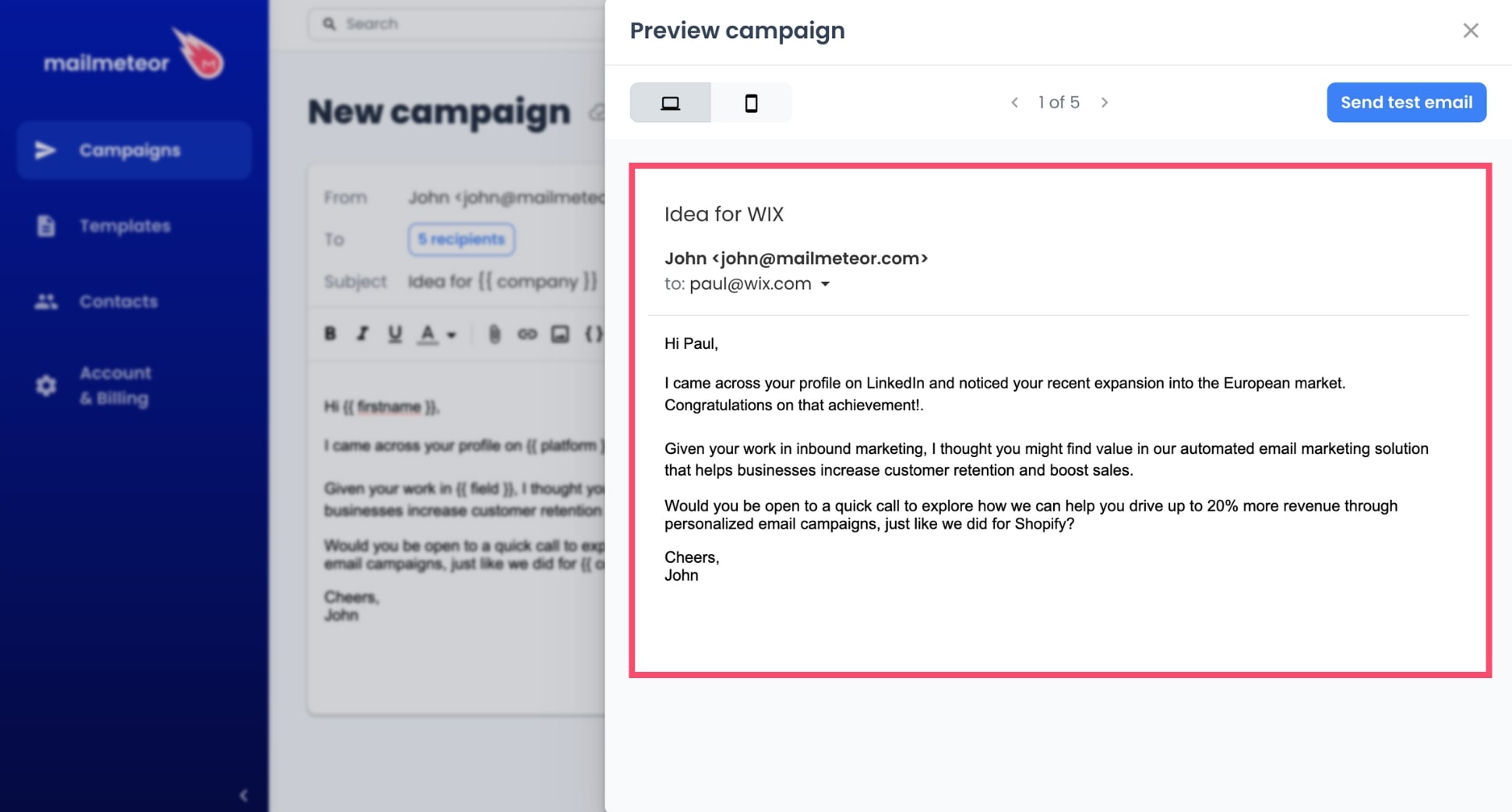 Preview your cold emails before sending to generate more high-quality leads