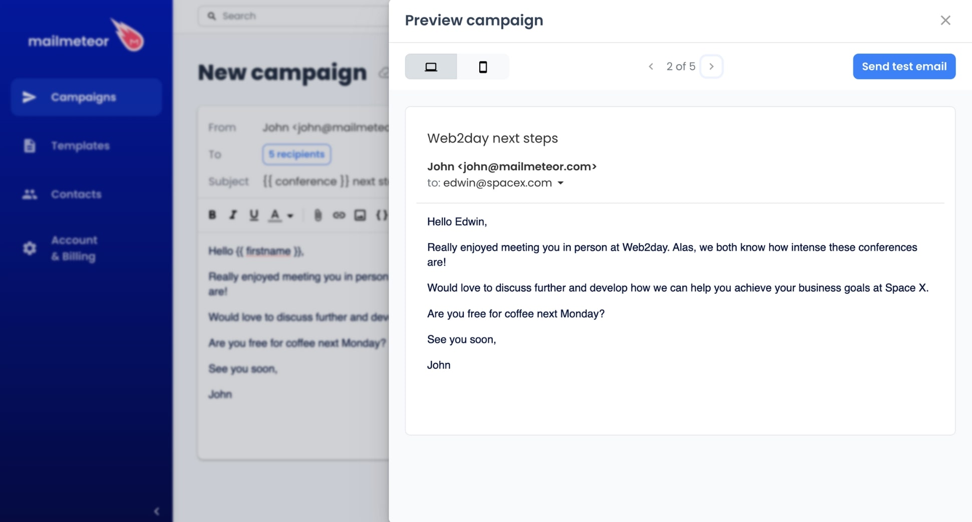 Preview your cold email personalization before sending