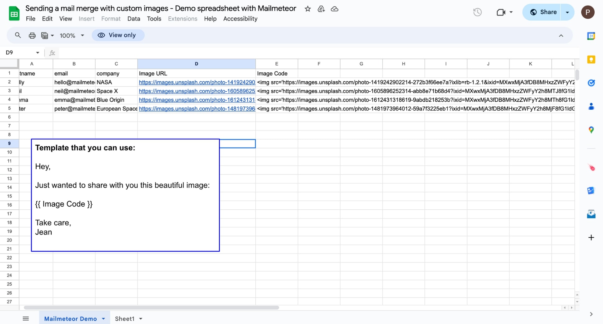 Prepare your data source in Google Sheets