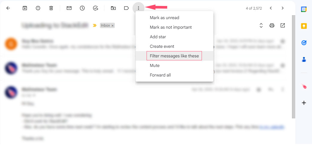 gmail and mailbird creating rules