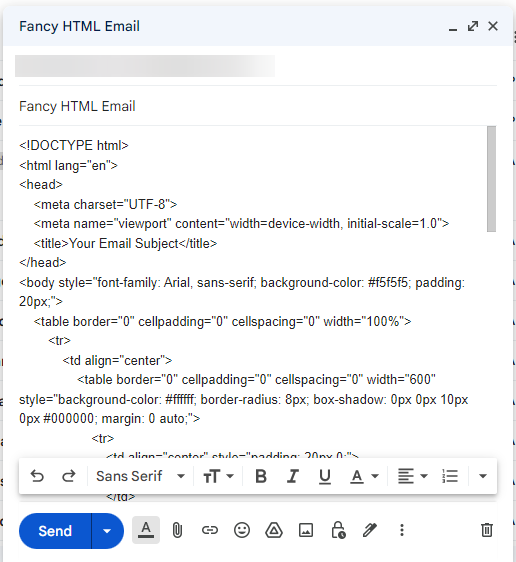 Plain text HTML in Gmail