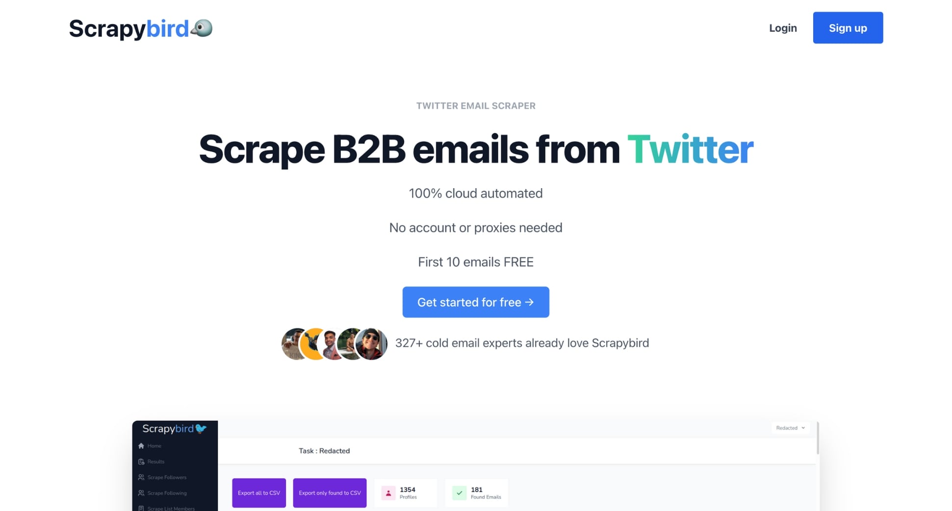 ScrapyBird is our favorite email extractor tool for X (formerly known as Twitter)