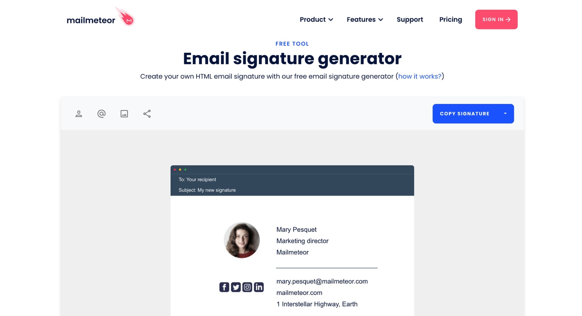 Create your email signature in Spanish with this free HTML signature builder