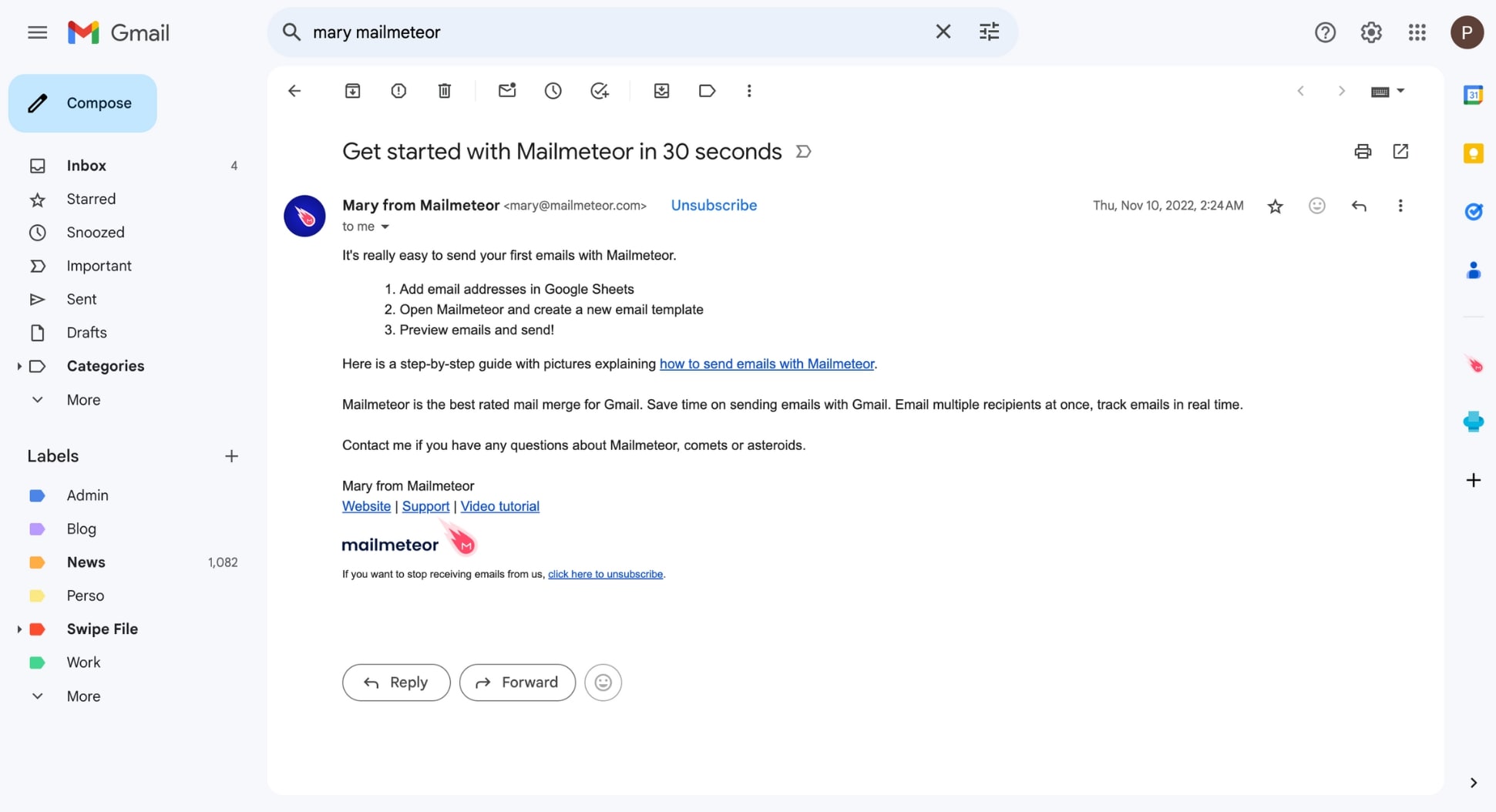 Example of email personalization in a welcome sequence