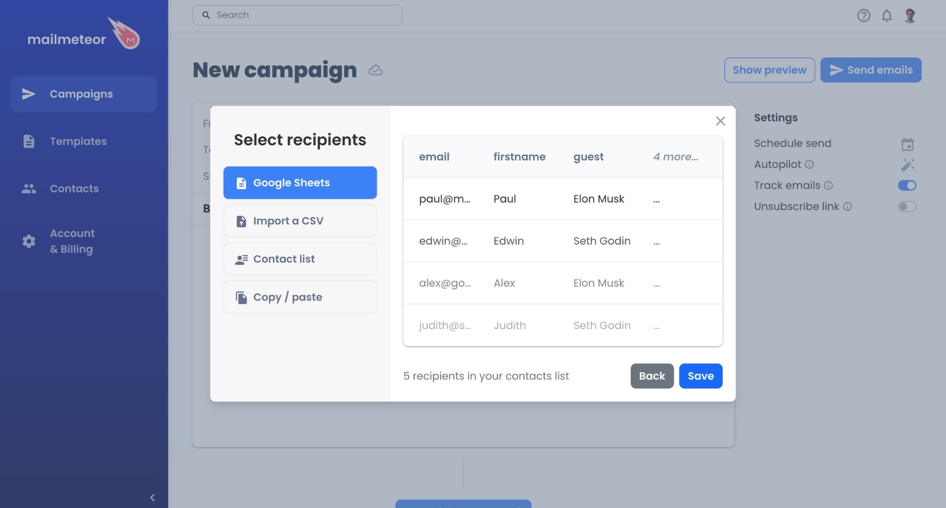 Import your contact list in an email marketing platform