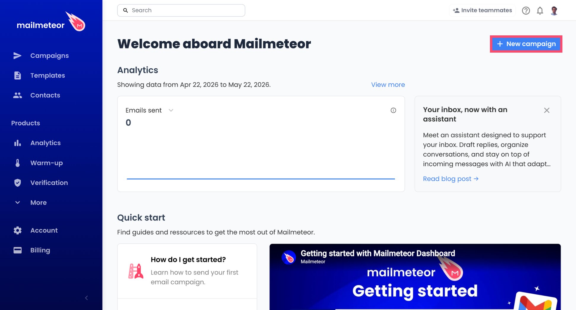 Create a new campaign in Mailmeteor