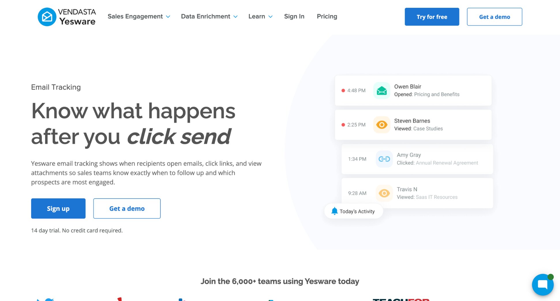 Yesware email tracking interface