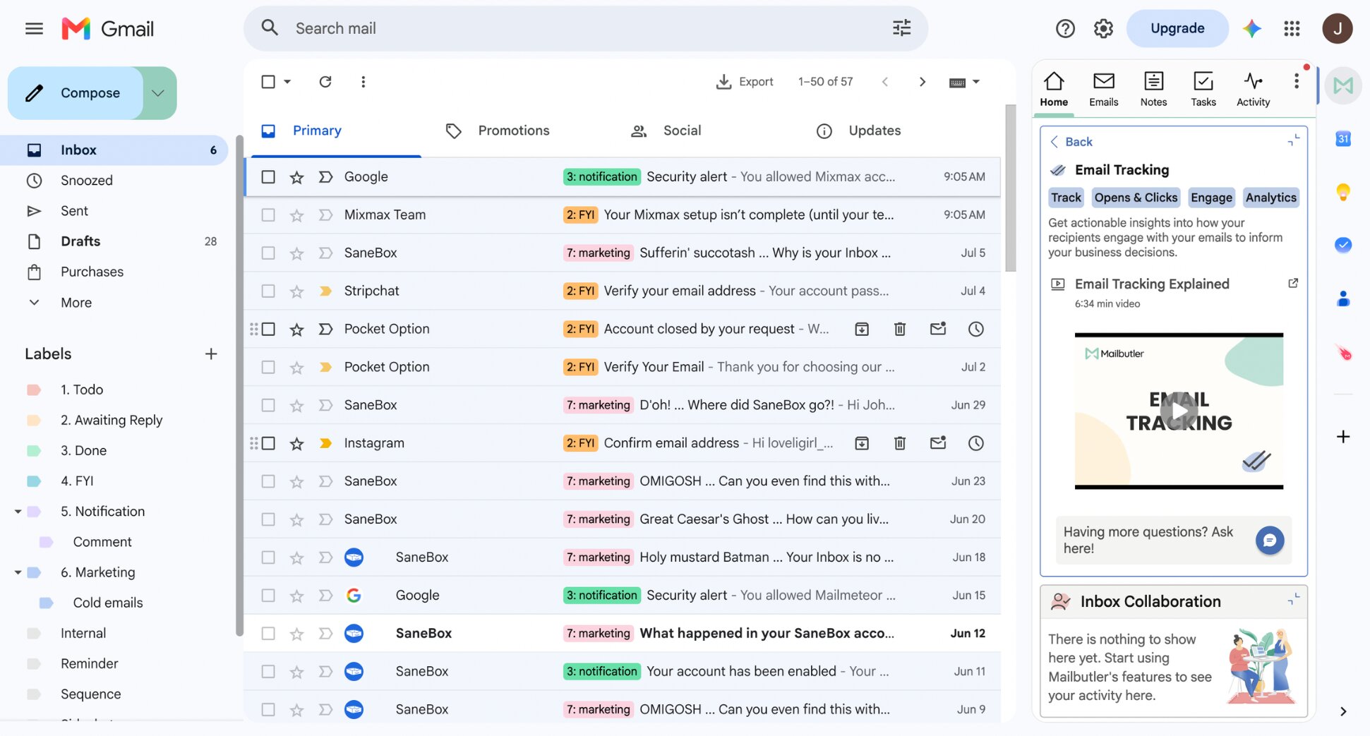 Mailbutler email tracking