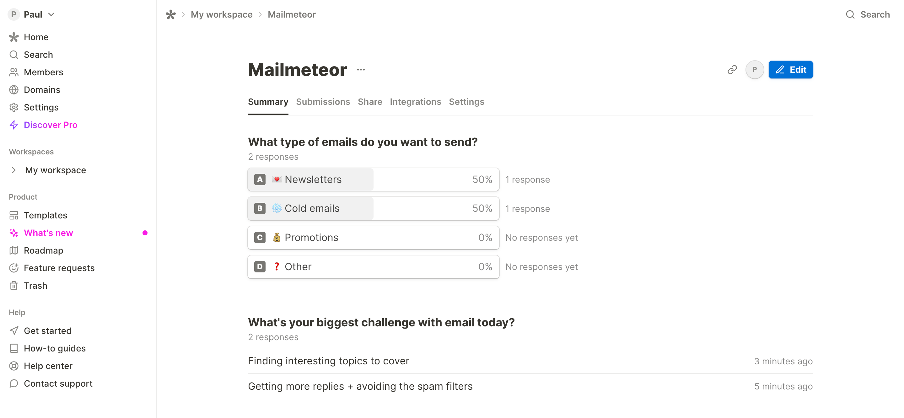 Analyze the results of your email poll