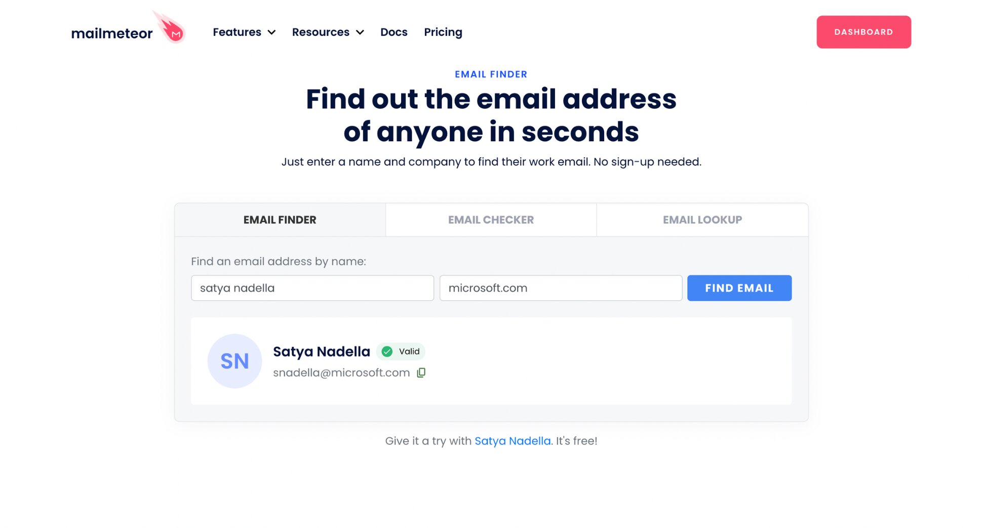 Mailmeteor’s free email finder