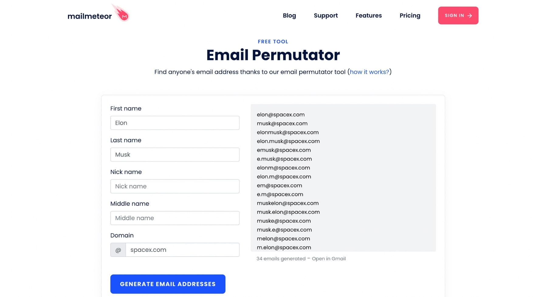 Email permutator
