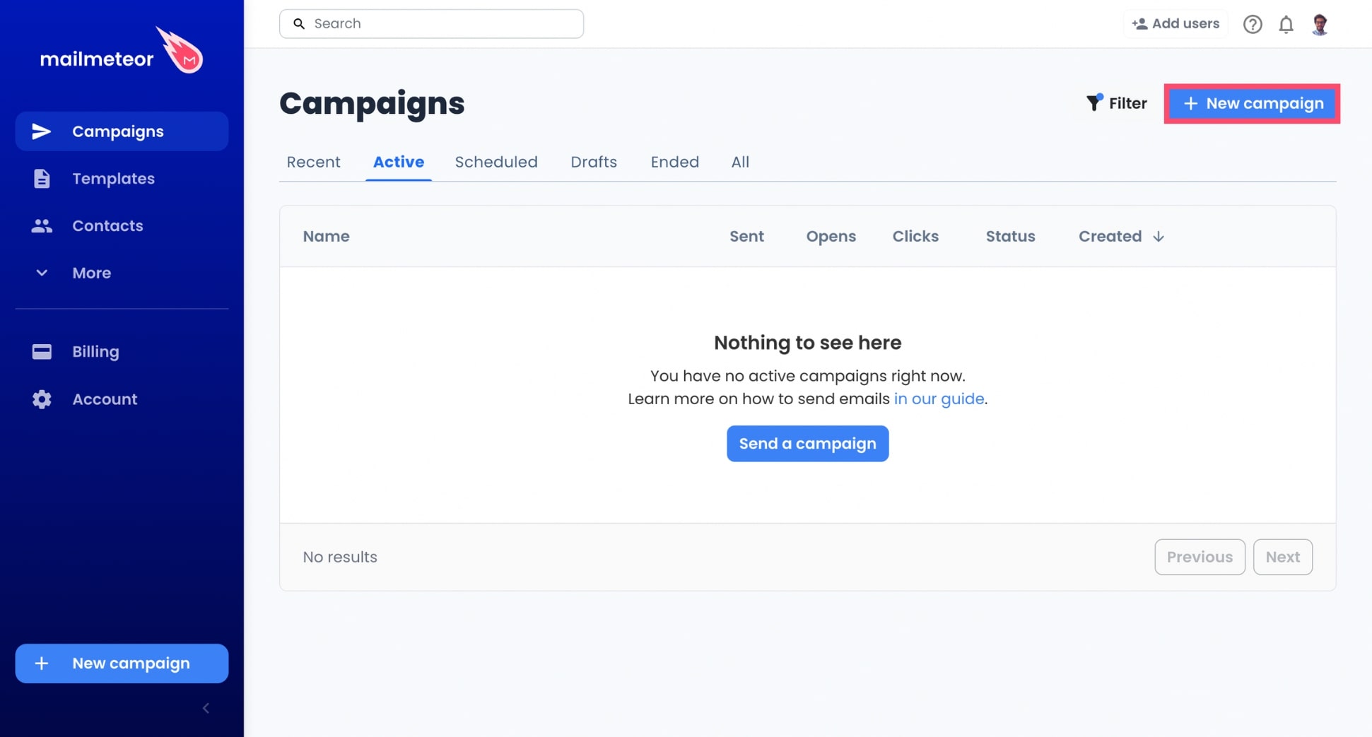 Create a new email campaign with Mailmeteor