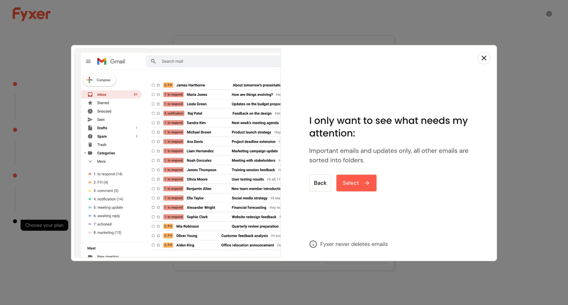 Fyxer AI interface