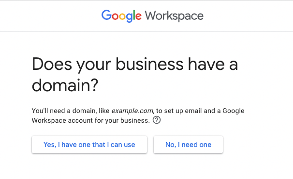 Step 3 to create a Gmail business email