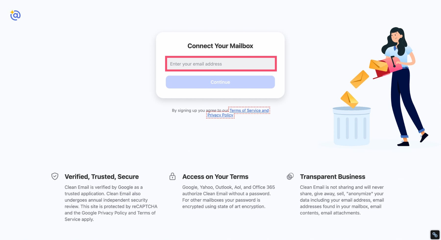 Connect your mailbox to Clean Email