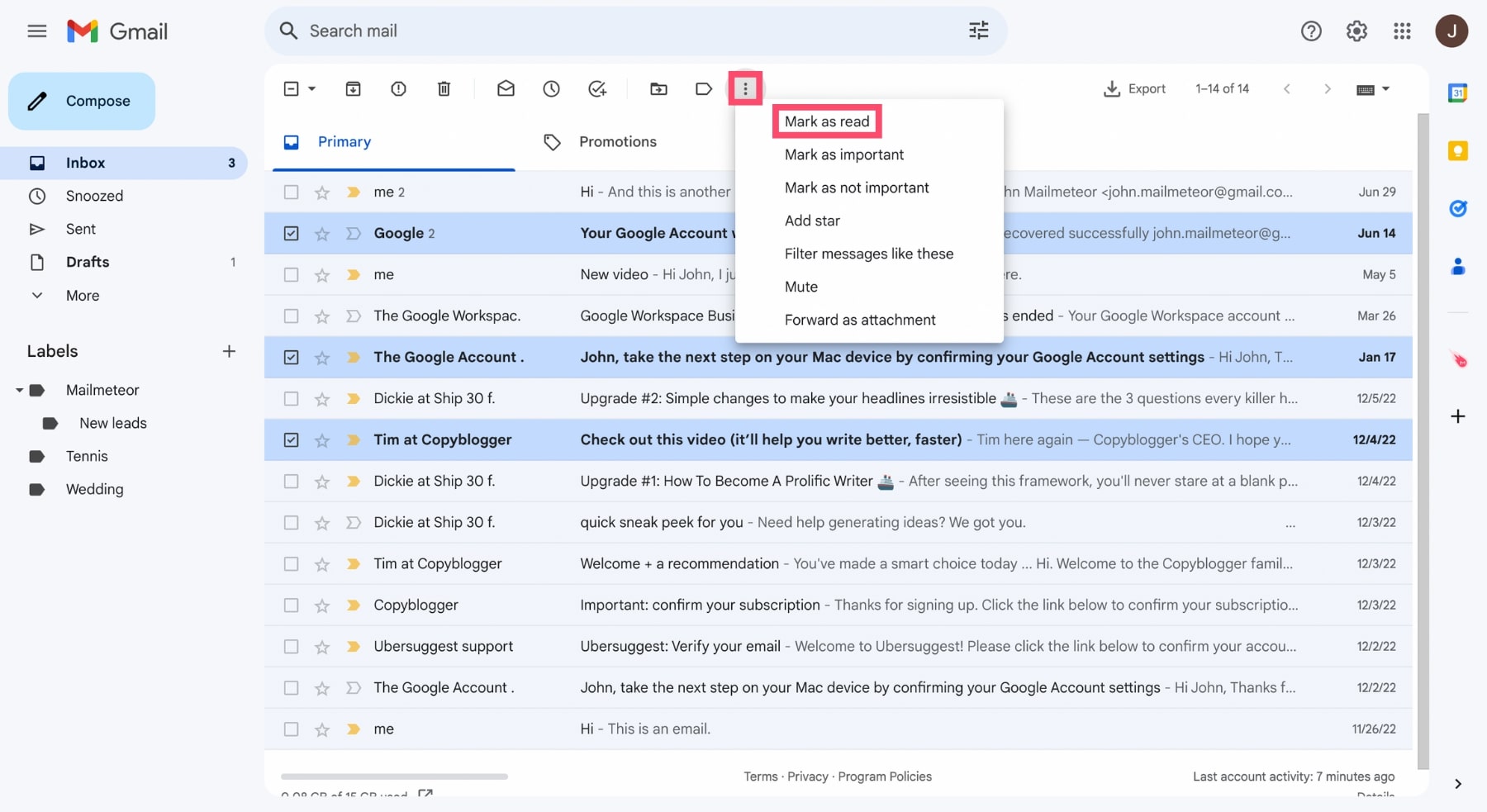 Comment marquer tous les emails comme lus dans Gmail ? (sur Desktop ...