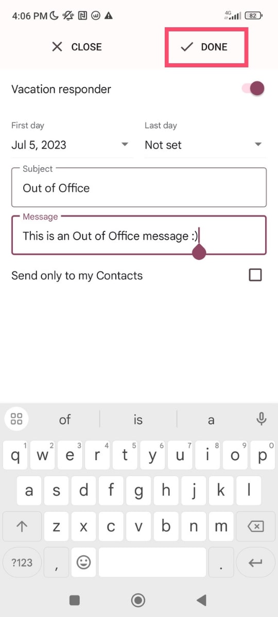 Auto-reply in the Gmail app
