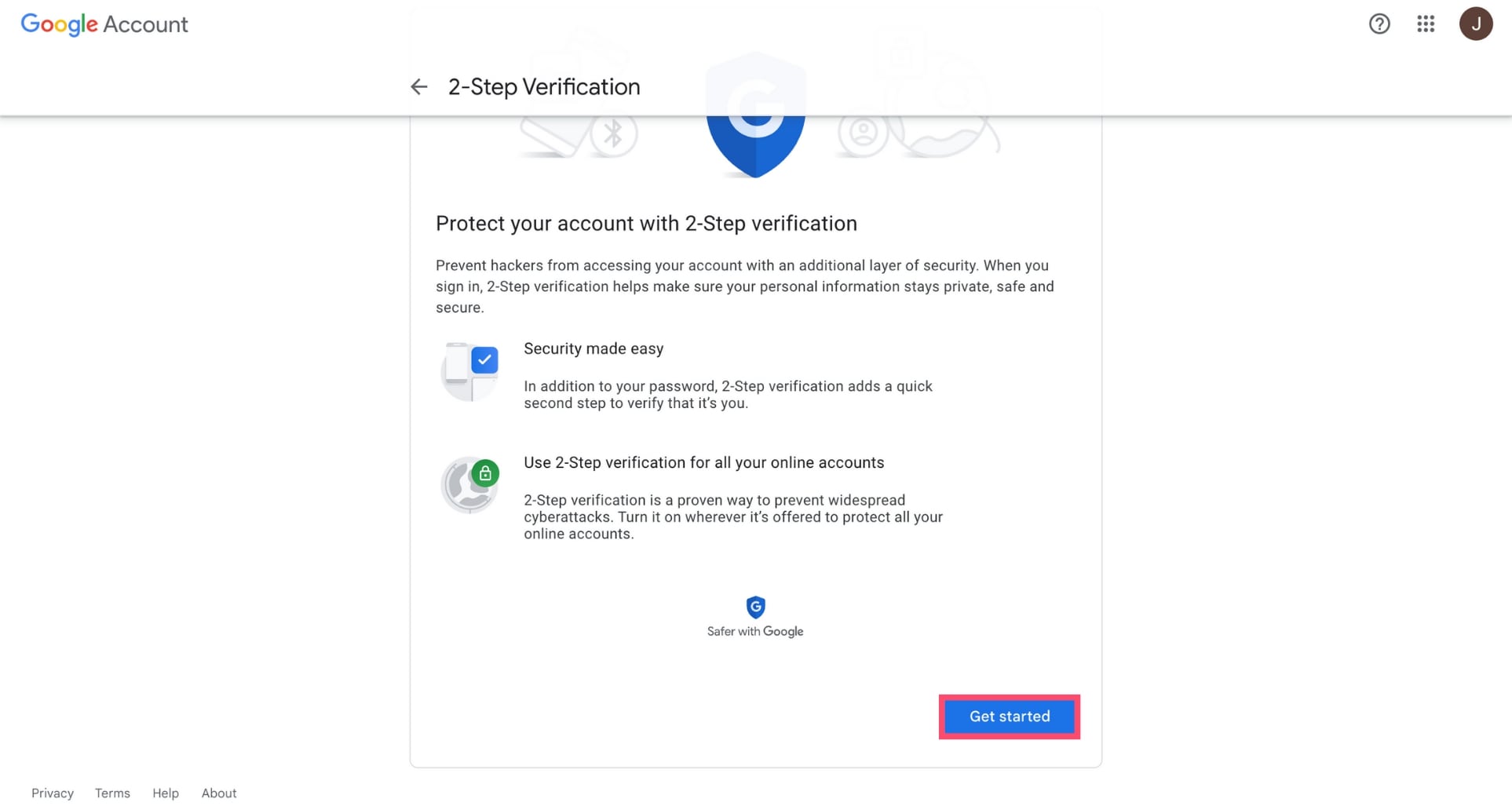 Activate 2-step verification
