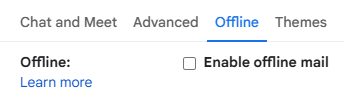 Uncheck offline mail