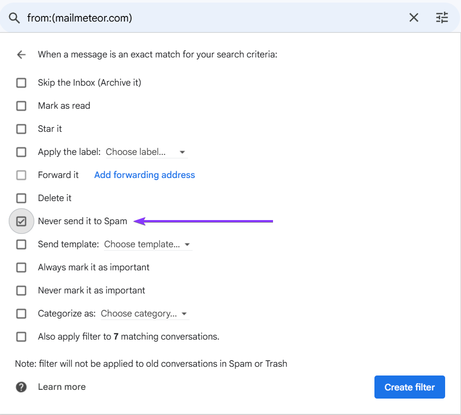 Filter Actions