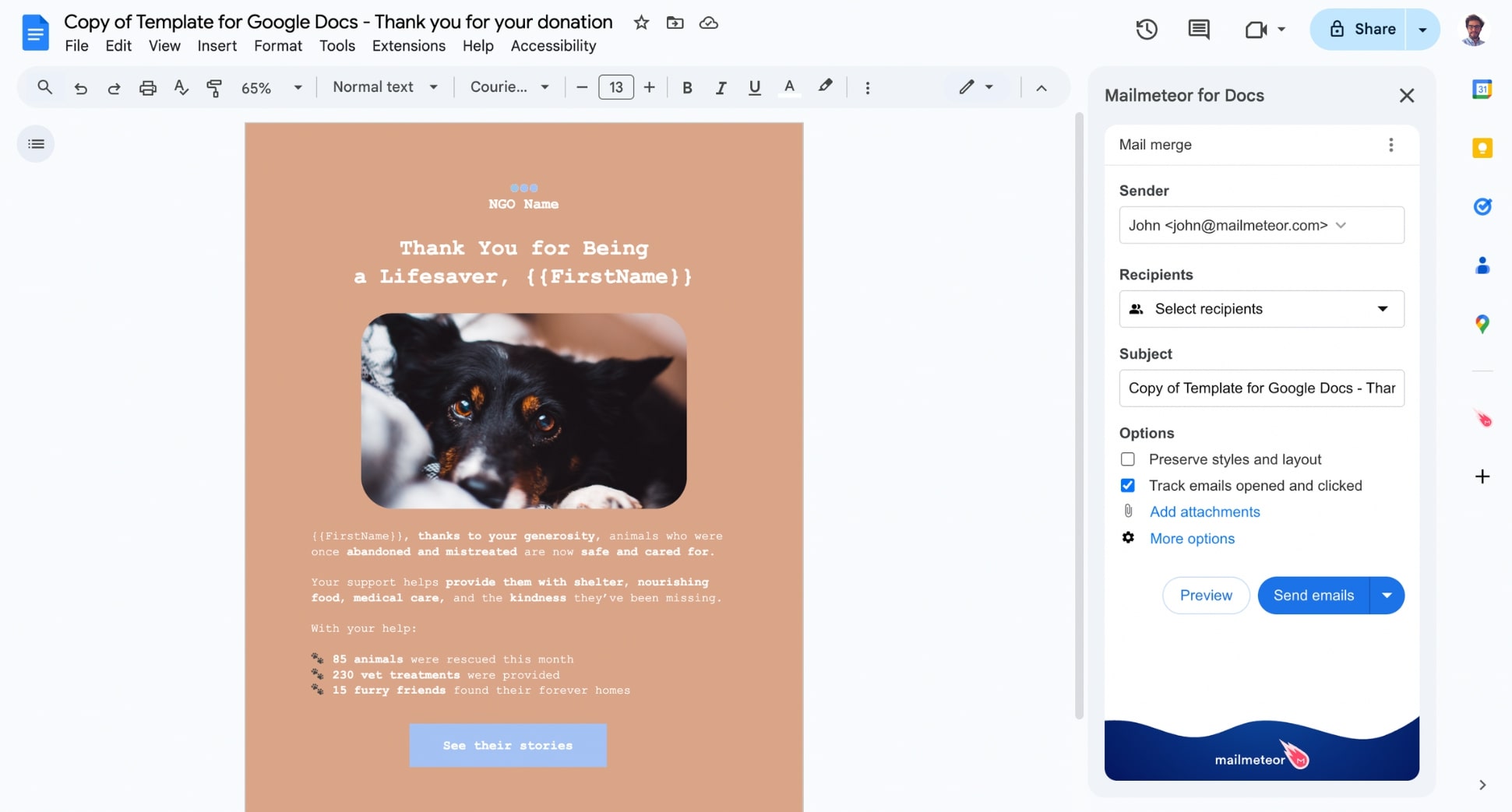 Design beautiful email templates in Google Docs