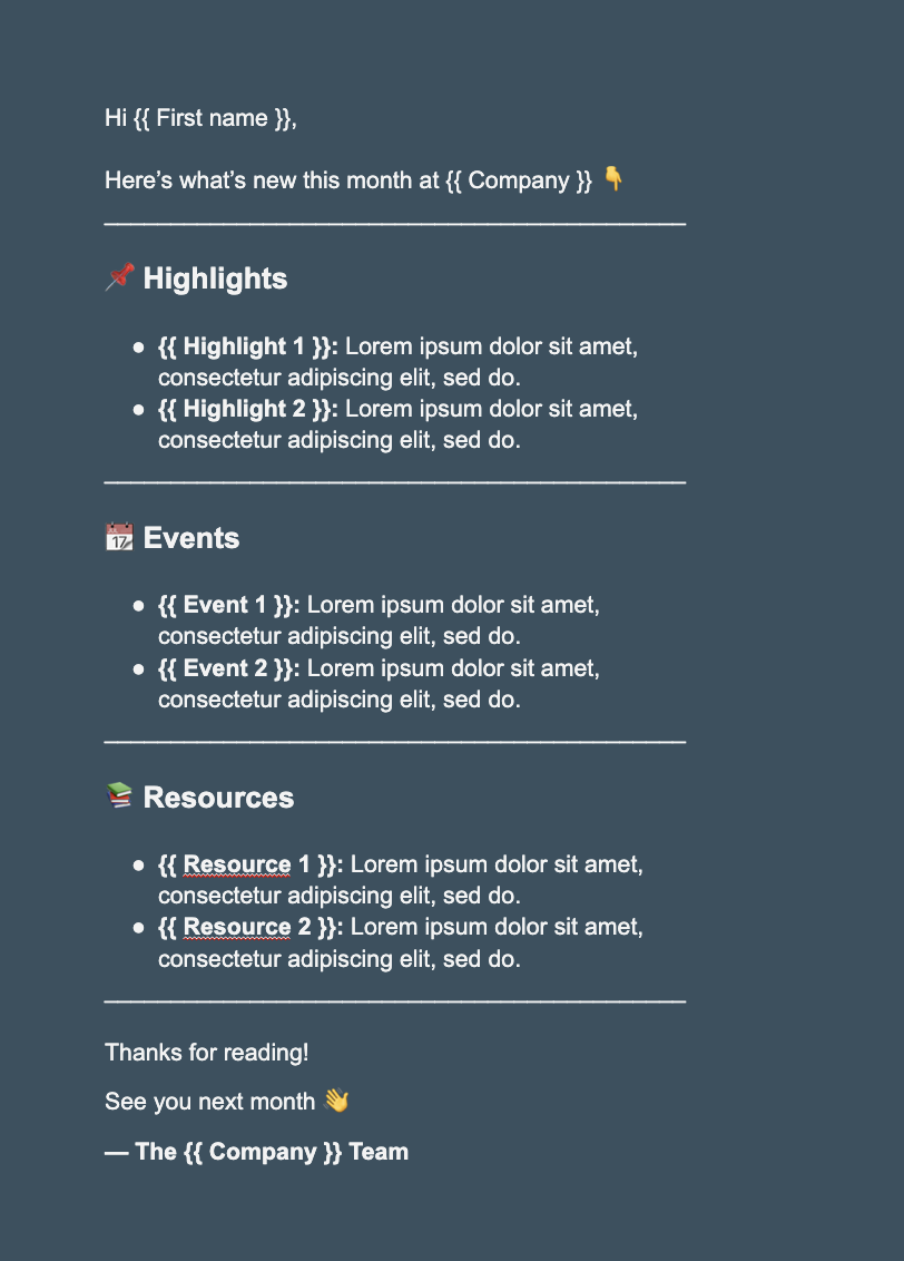 Monthly digest