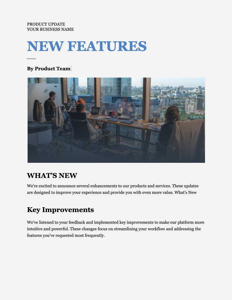 Product update