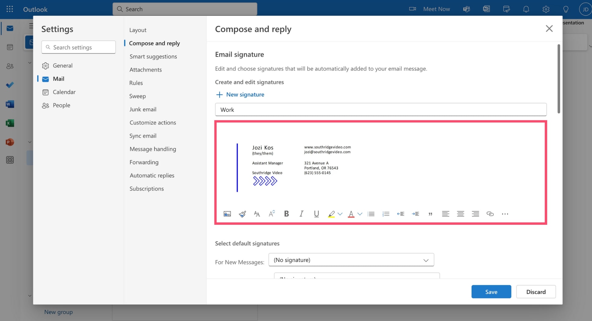 Design your Outlook signature