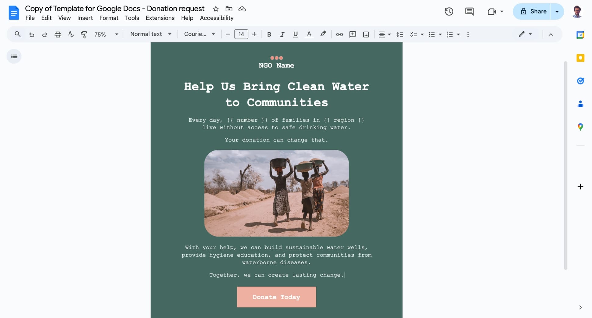 Design email in Google Docs