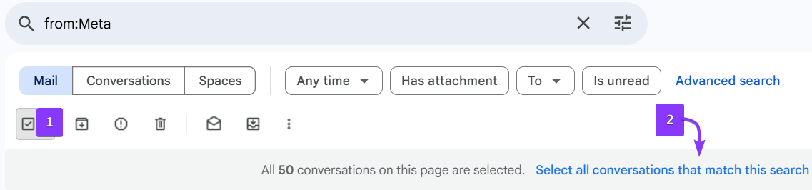 Search by sender in Gmail