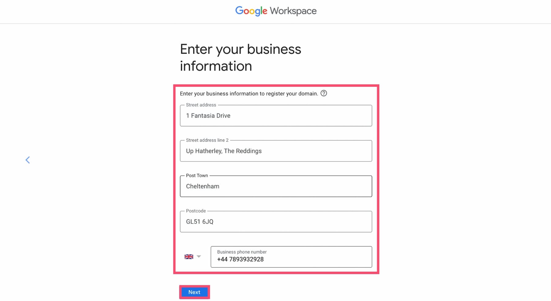 Create your Google Workspace account