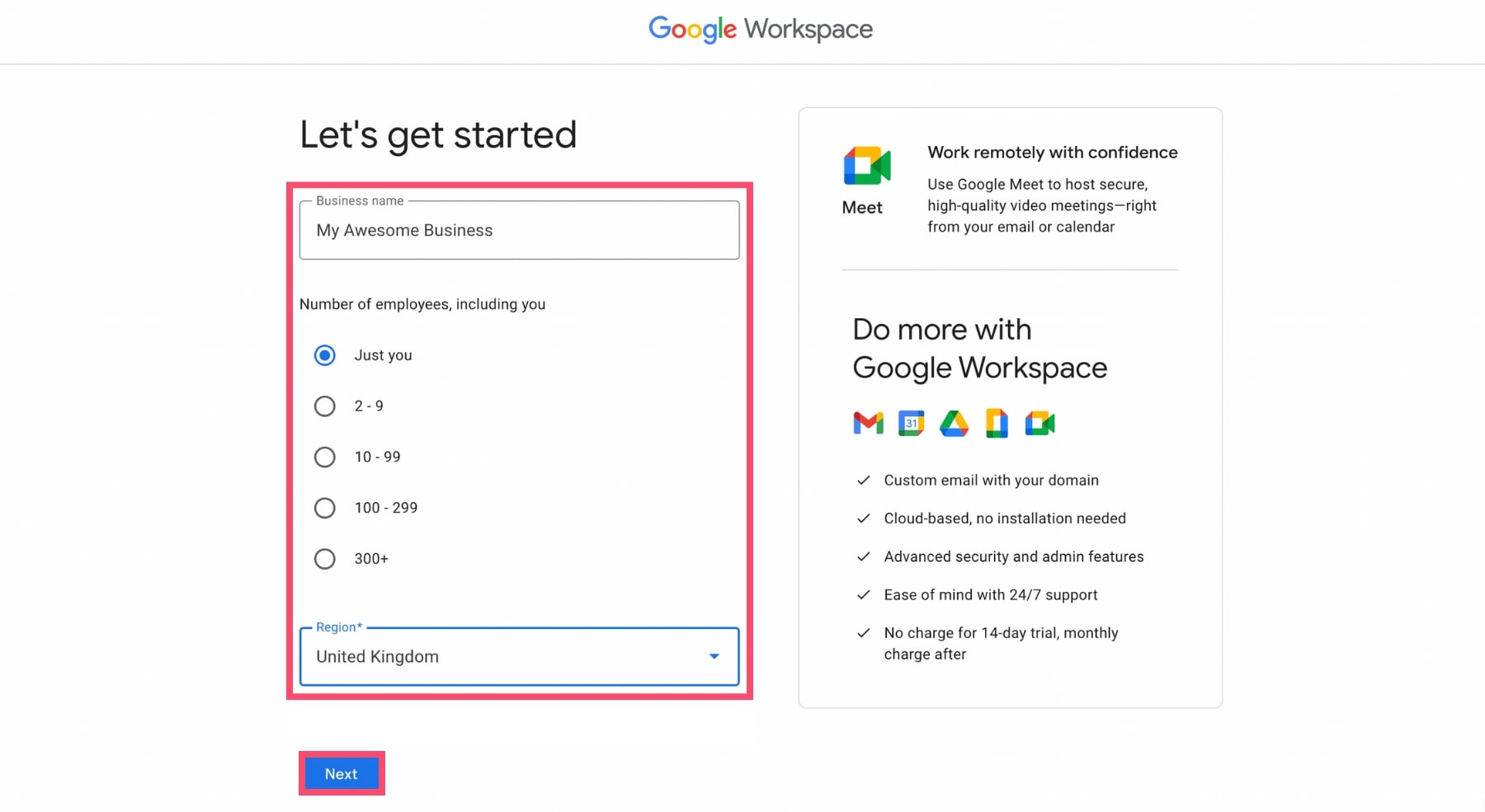 Set up your Google Workspace account