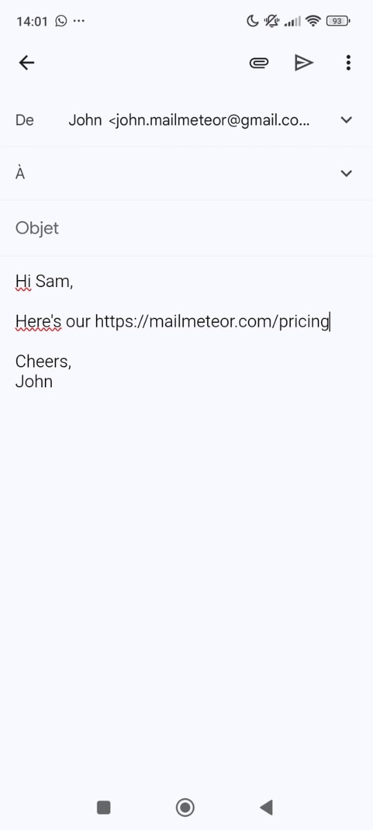 Type full URL in Gmail 