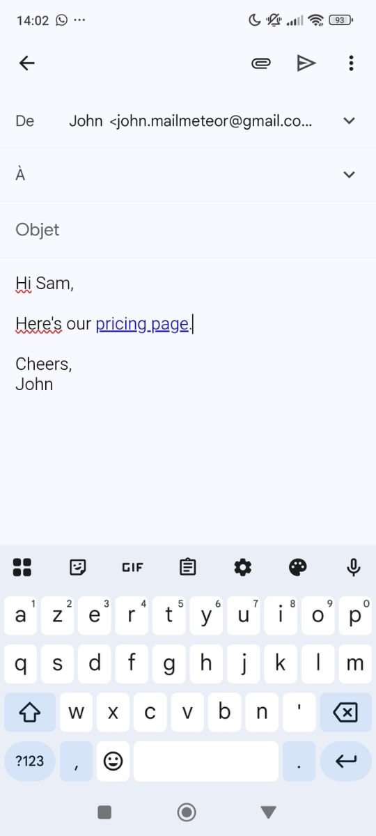 Remove characters to refine your anchor text in Gmail