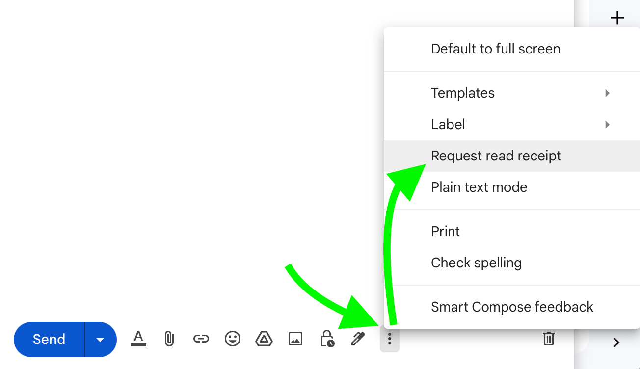 Active read receipts in Gmail