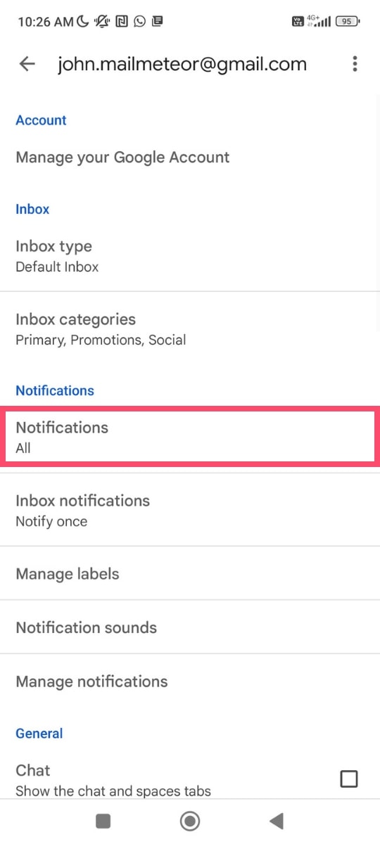 Gmail notifications