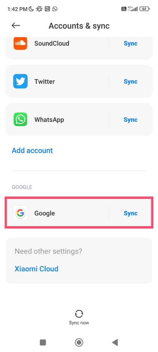 Remove your Google account on Android