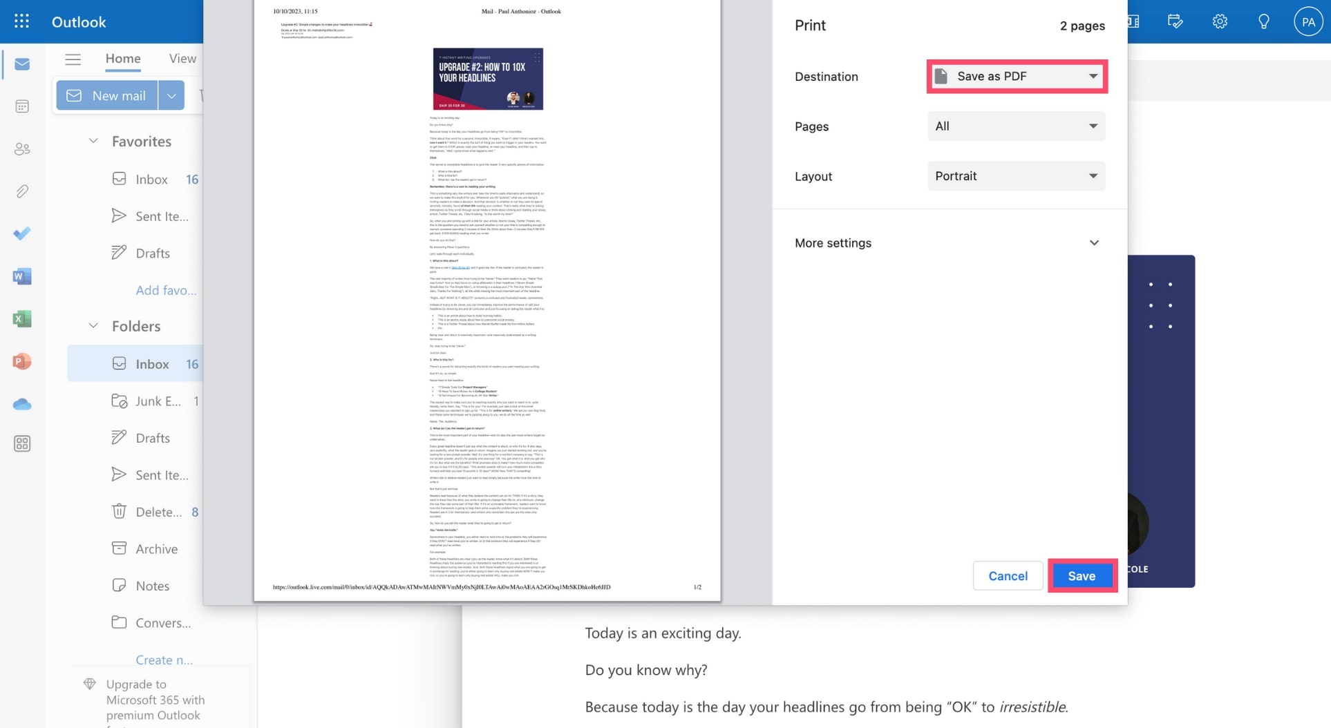 How To Save An Email As A PDF on Gmail Outlook Or Yahoo Mail 