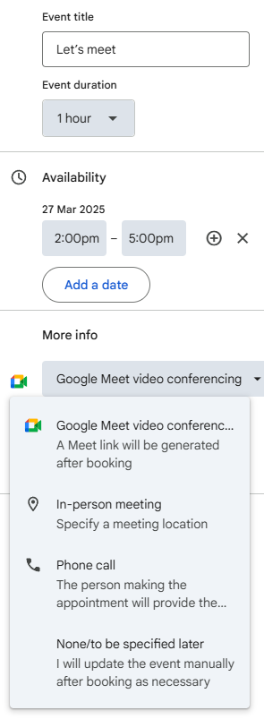 Event details