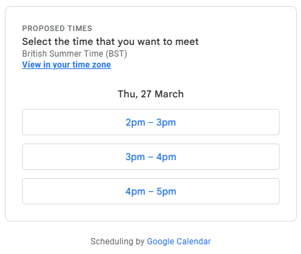 Recipient's event email