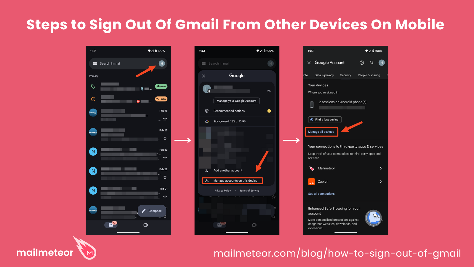 How to Log Out of Gmail from Other Devices Using Mobile